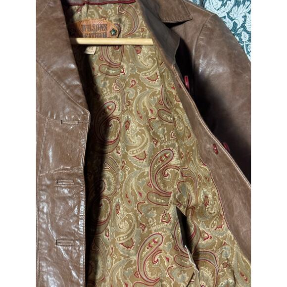 Vintage Brown Wilsons Leather 100% Leather Women's Fitted Maxima 1990s Y2K 1970s - Picture 4 of 16